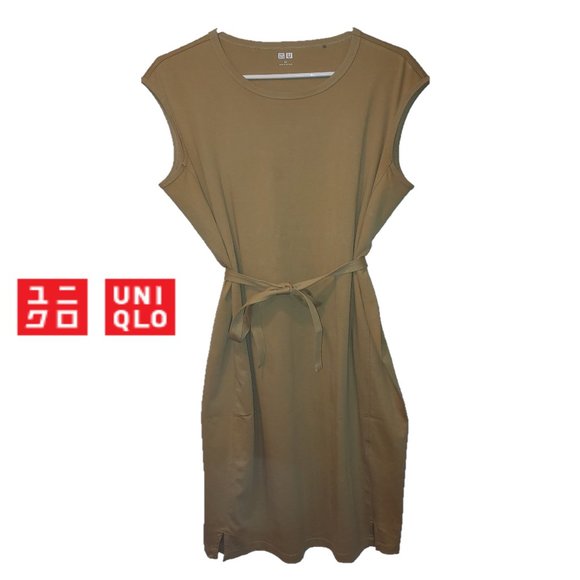 Uniqlo Dresses & Skirts - UNIQLO Sleeveless Cotton Flare Dress with Belt
